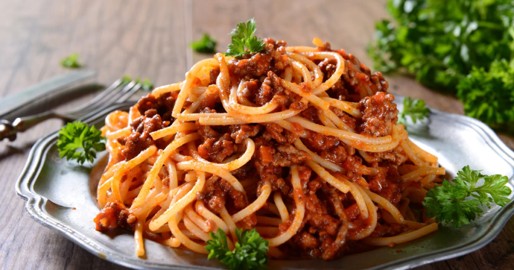 Spaghetti Bolognese on plate