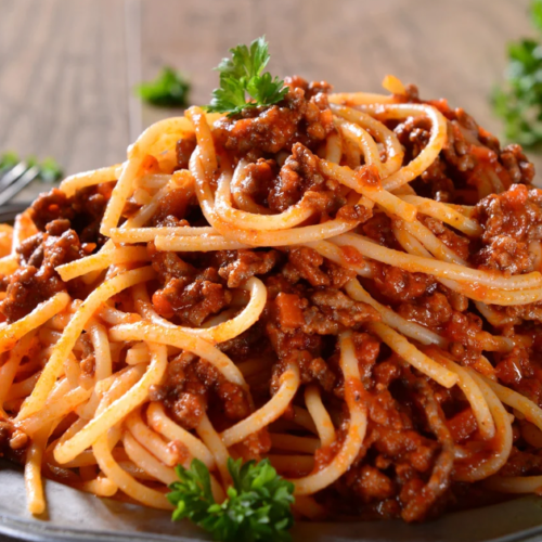 Spaghetti Bolognese on plate
